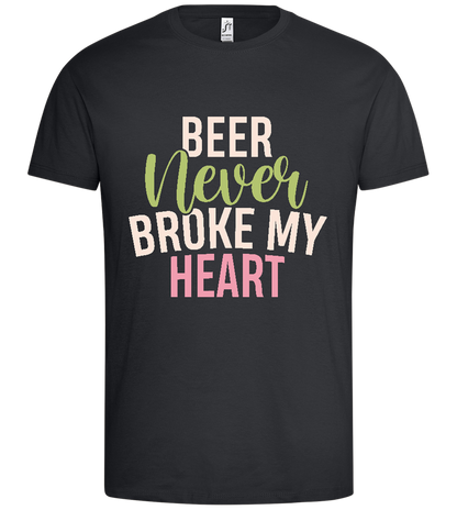 Beer Never Breaks Hearts Design - Premium men's t-shirt_DARK GRAY_front