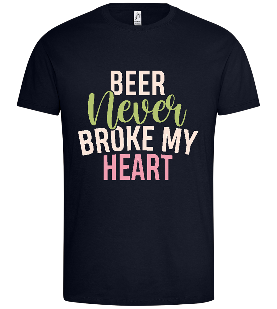 Beer Never Breaks Hearts Design - Premium men's t-shirt_FRENCH NAVY_front