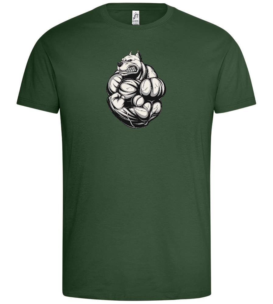 Flexing Dog Design - Premium men's t-shirt_GREEN BOTTLE_front