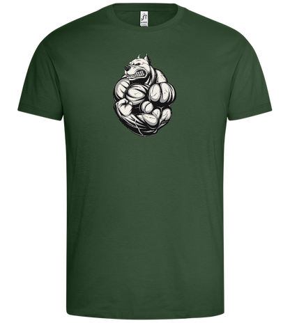 Flexing Dog Design - Premium men's t-shirt_GREEN BOTTLE_front