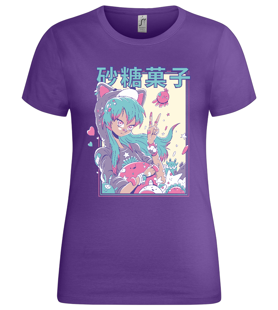 Pastel Fever Design - Premium women's t-shirt_DARK PURPLE_front