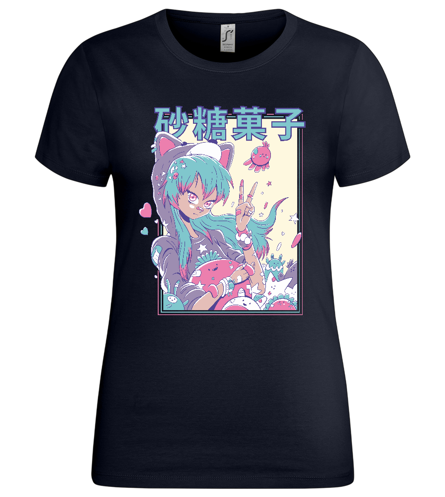 Pastel Fever Design - Premium women's t-shirt_FRENCH NAVY_front