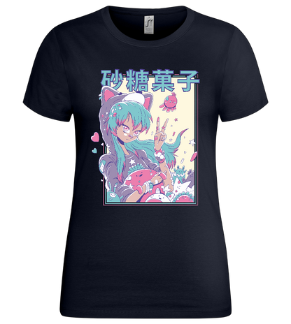 Pastel Fever Design - Premium women's t-shirt_FRENCH NAVY_front