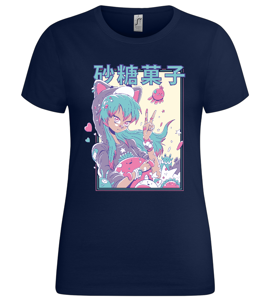 Pastel Fever Design - Premium women's t-shirt_MARINE_front