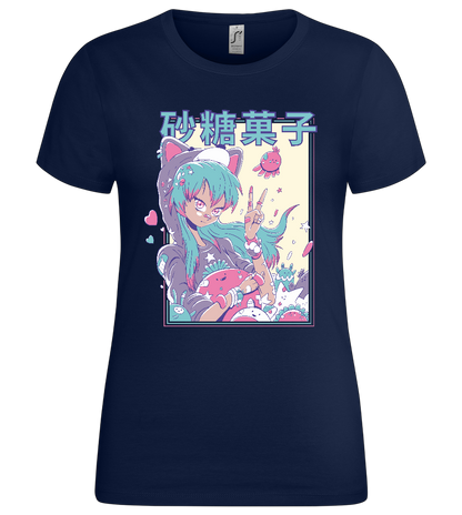 Pastel Fever Design - Premium women's t-shirt_MARINE_front