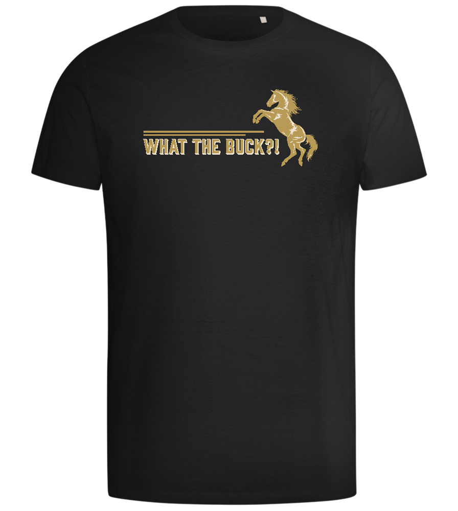 What The Buck Design - Comfort men's t-shirt_DEEP BLACK_front