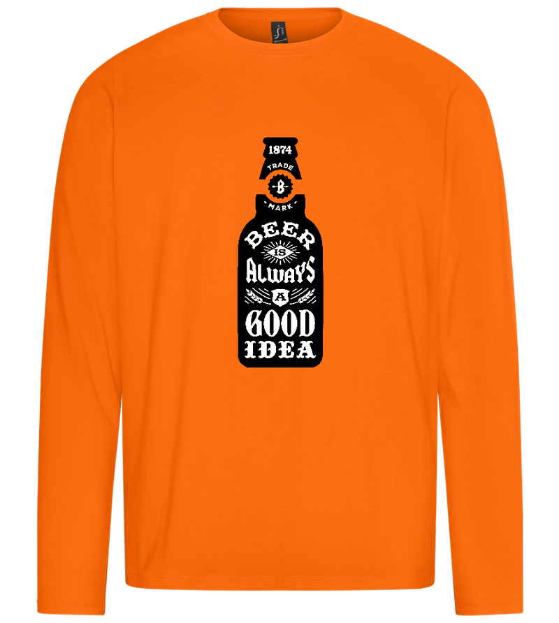 Beer Good Idea Design - Premium men's long sleeve t-shirt_ORANGE_front