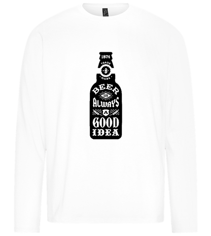 Beer Good Idea Design - Premium men's long sleeve t-shirt_WHITE_front