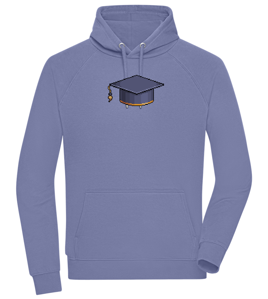 Pixelated Hat Design - Comfort unisex hoodie_BLUE_front