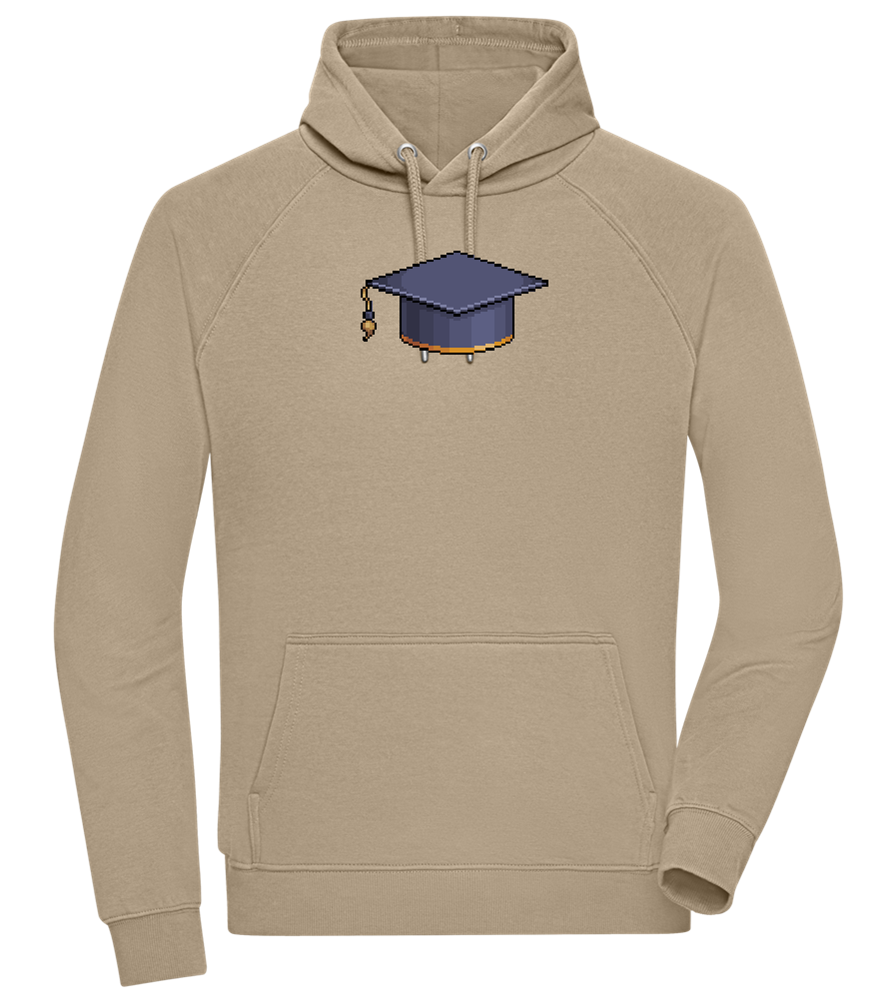 Pixelated Hat Design - Comfort unisex hoodie_KHAKI_front