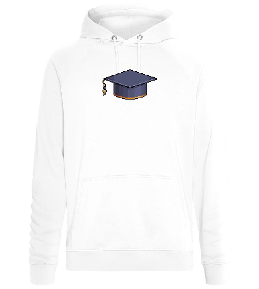 Pixelated Hat Design - Comfort unisex hoodie_WHITE_front