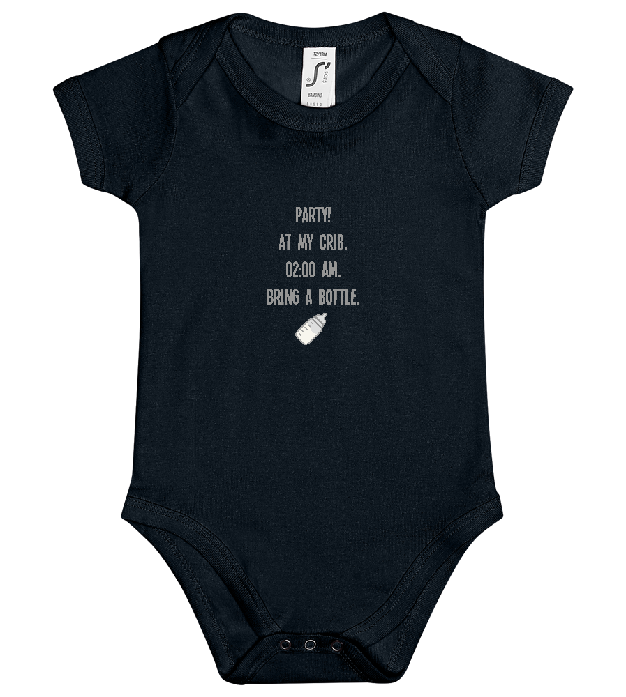 Party at My Crib Design - Baby bodysuit_BLACK_front