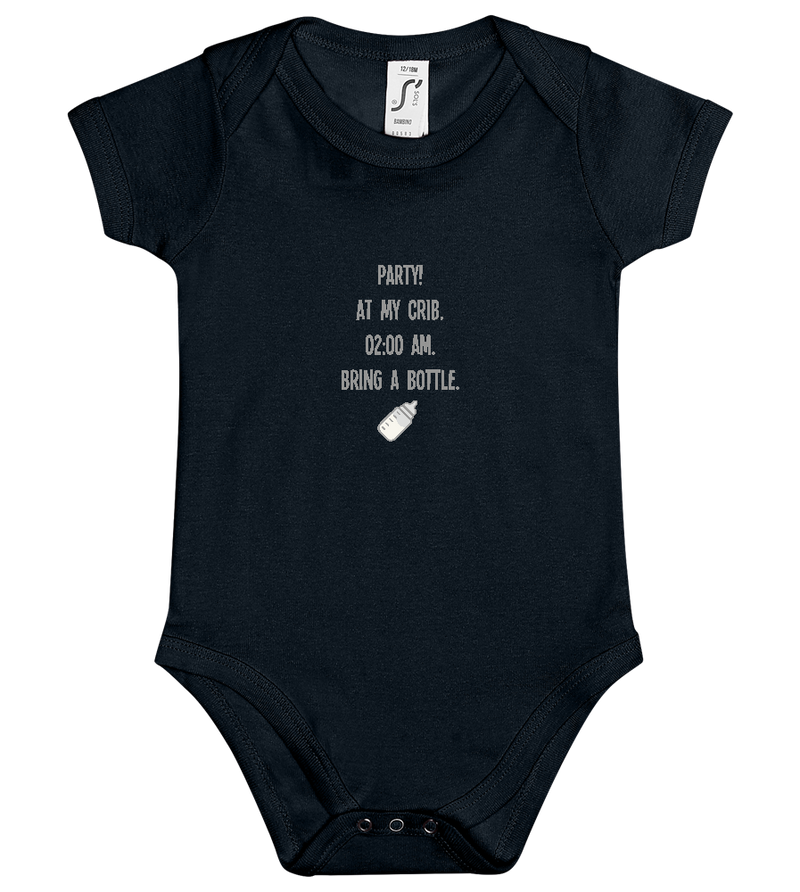 Party at My Crib Design - Baby bodysuit_BLACK_front