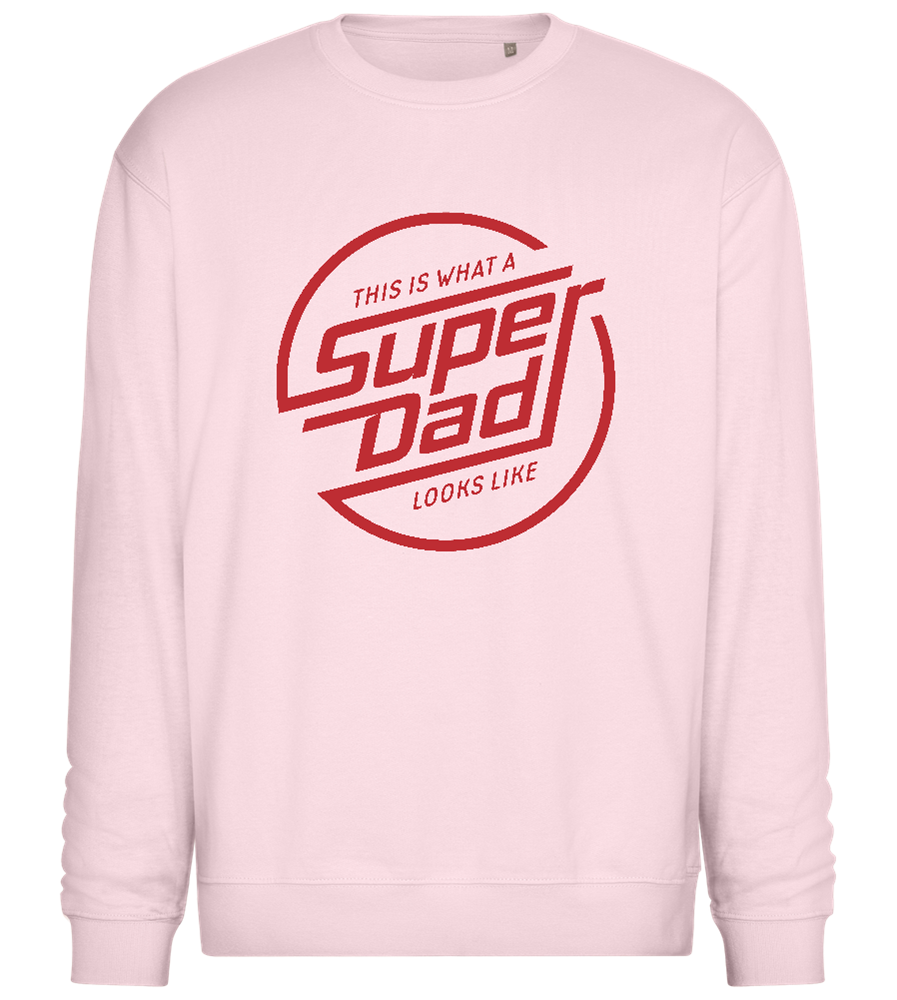 This Is What A Super Dad Looks Like Design - Comfort Essential Unisex Sweater_LIGHT PEACH ROSE_front