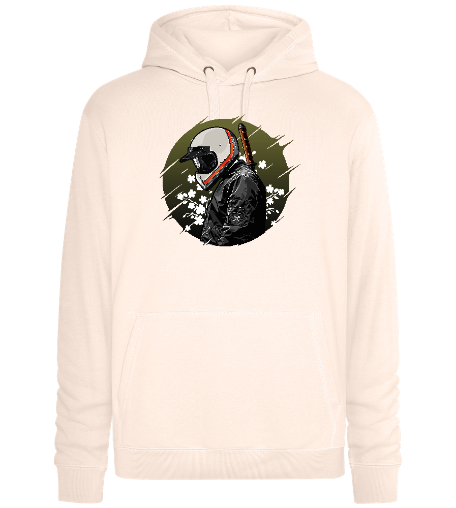 Samurai Bike Design - Premium unisex hoodie_LIGHT PEACH ROSE_front