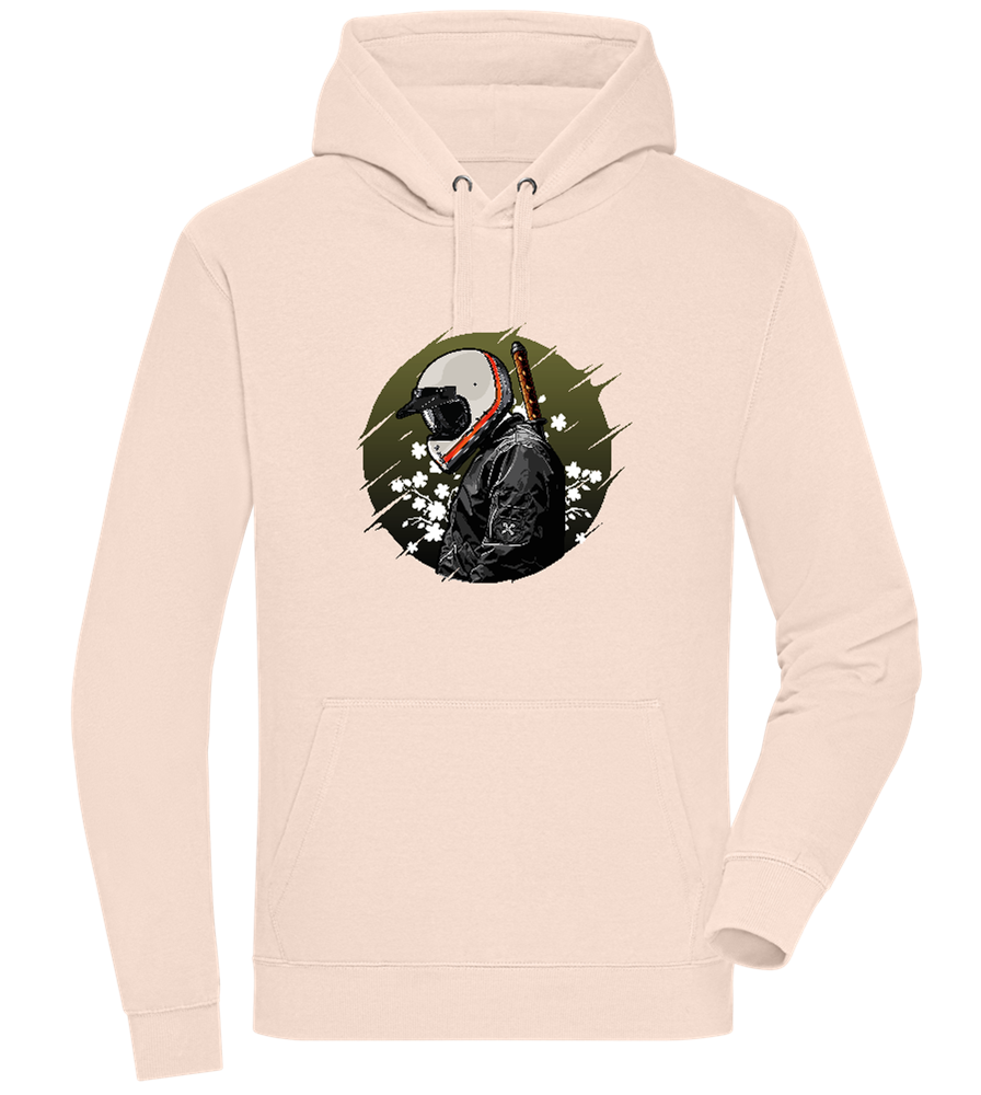 Samurai Bike Design - Premium unisex hoodie_LIGHT PEACH ROSE_front