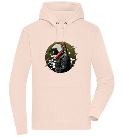 Samurai Bike Design - Premium unisex hoodie_LIGHT PEACH ROSE_front