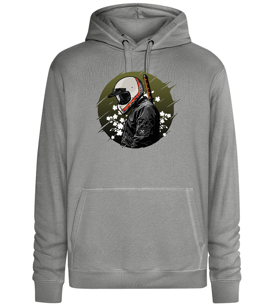 Samurai Bike Design - Premium unisex hoodie_ORION GREY II_front