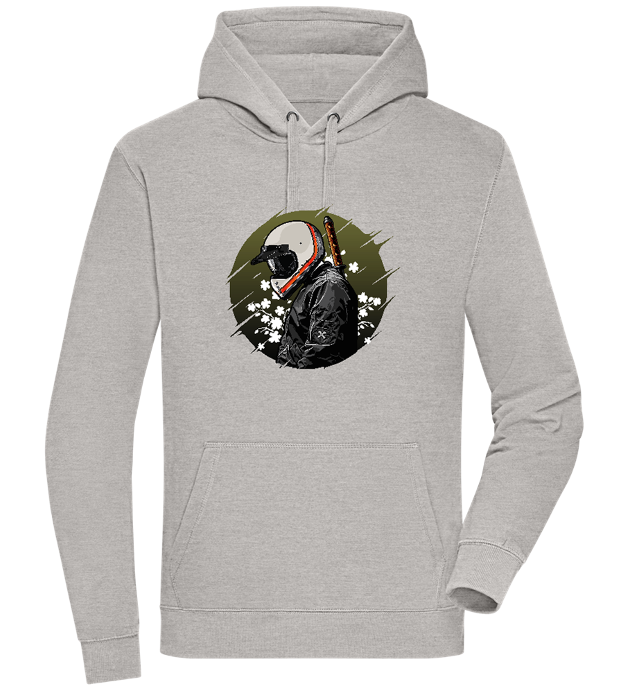 Samurai Bike Design - Premium unisex hoodie_ORION GREY II_front