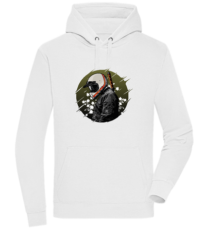 Samurai Bike Design - Premium unisex hoodie_WHITE_front