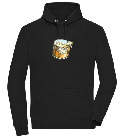 Whiskey Glass Design - Comfort unisex hoodie_BLACK_front