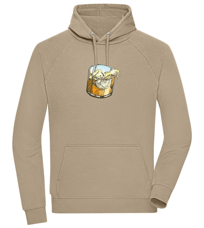 Whiskey Glass Design - Comfort unisex hoodie_KHAKI_front