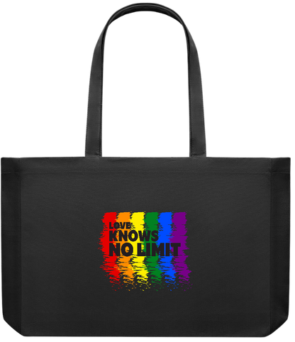 Love Knows No Limits Design - Premium large recycled shopping tote bag_BLACK_front