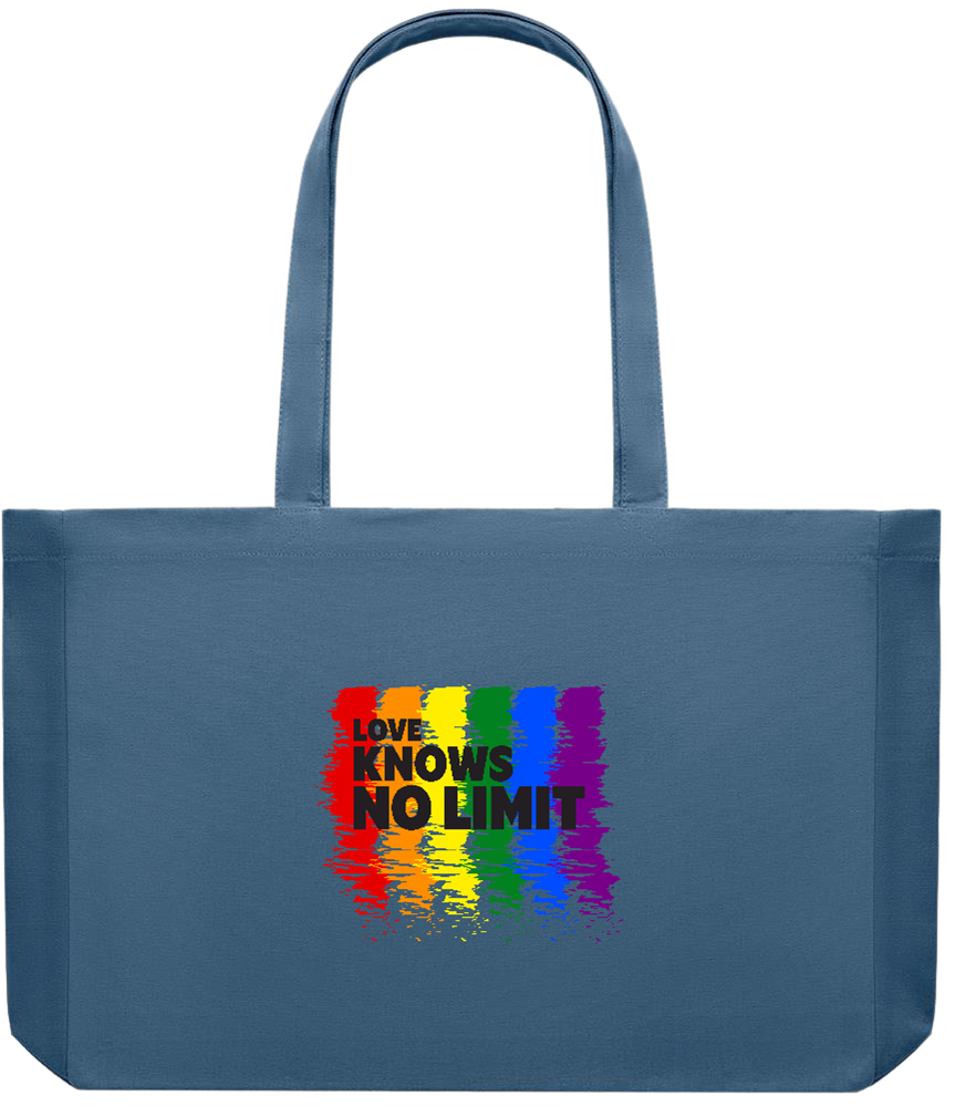 Love Knows No Limits Design - Premium large recycled shopping tote bag_BLUE_front