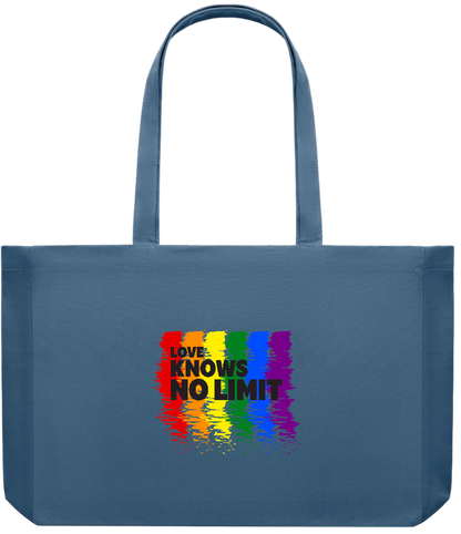 Love Knows No Limits Design - Premium large recycled shopping tote bag_BLUE_front