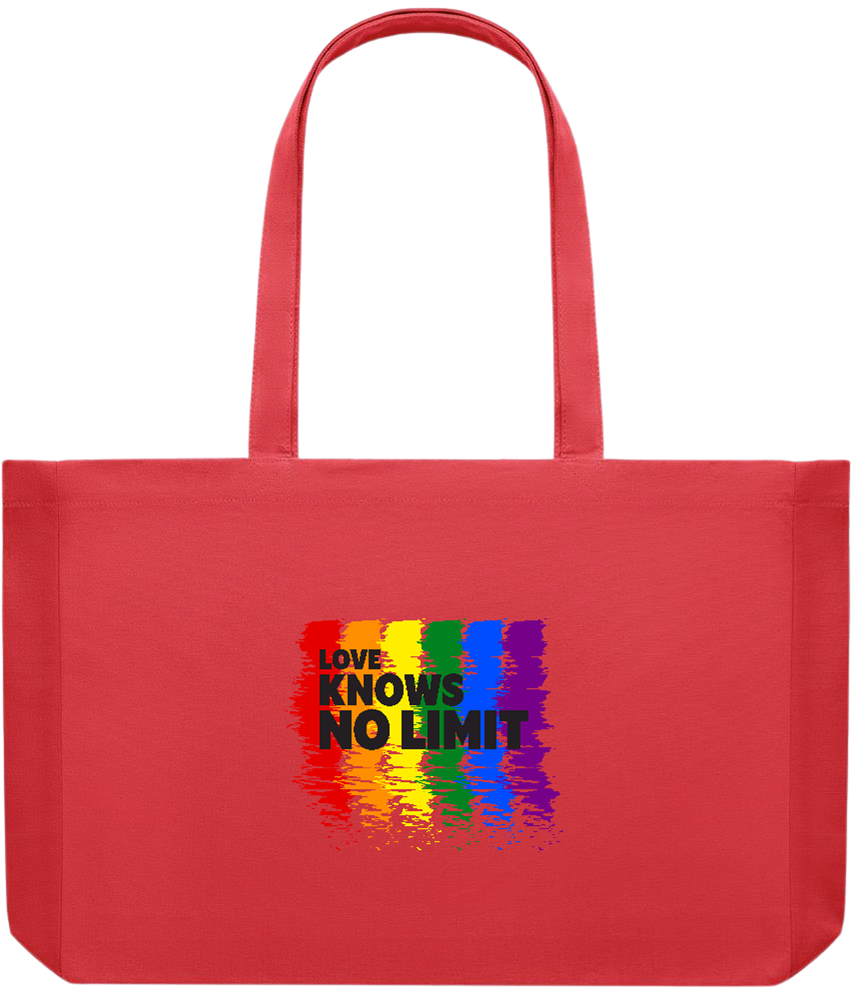 Love Knows No Limits Design - Premium large recycled shopping tote bag_RED_front