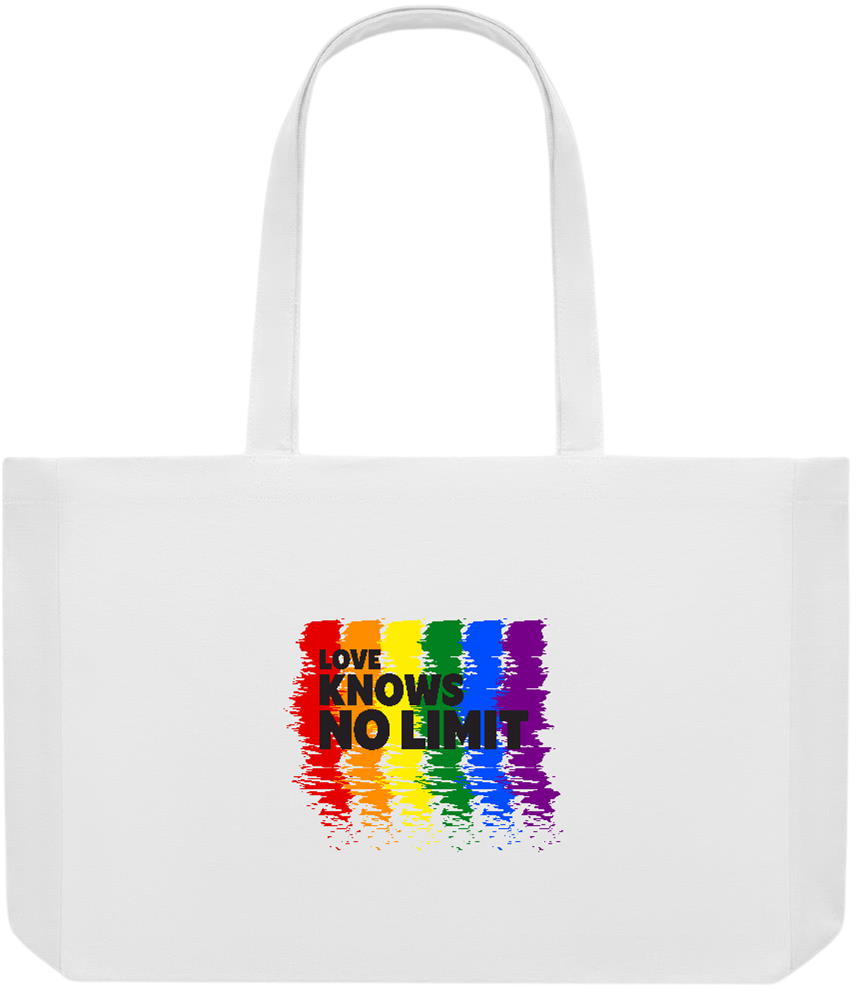 Love Knows No Limits Design - Premium large recycled shopping tote bag_WHITE_front