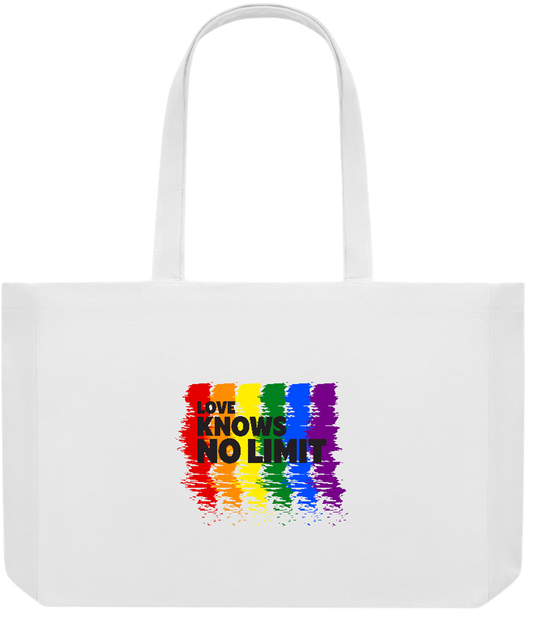 Love Knows No Limits Design - Premium large recycled shopping tote bag_WHITE_front