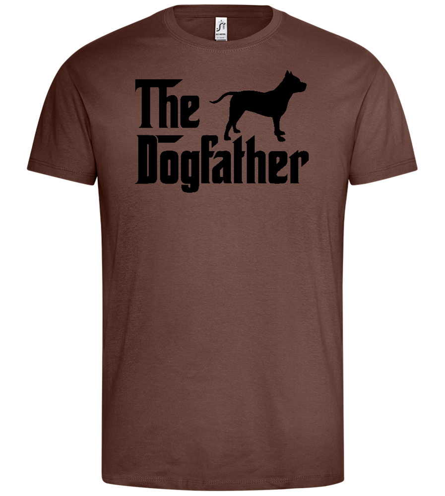 Dogfather Silhouette Design - Premium men's t-shirt_CHOCOLATE_front