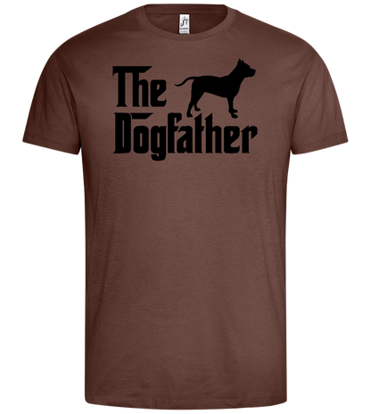 Dogfather Silhouette Design - Premium men's t-shirt_CHOCOLATE_front