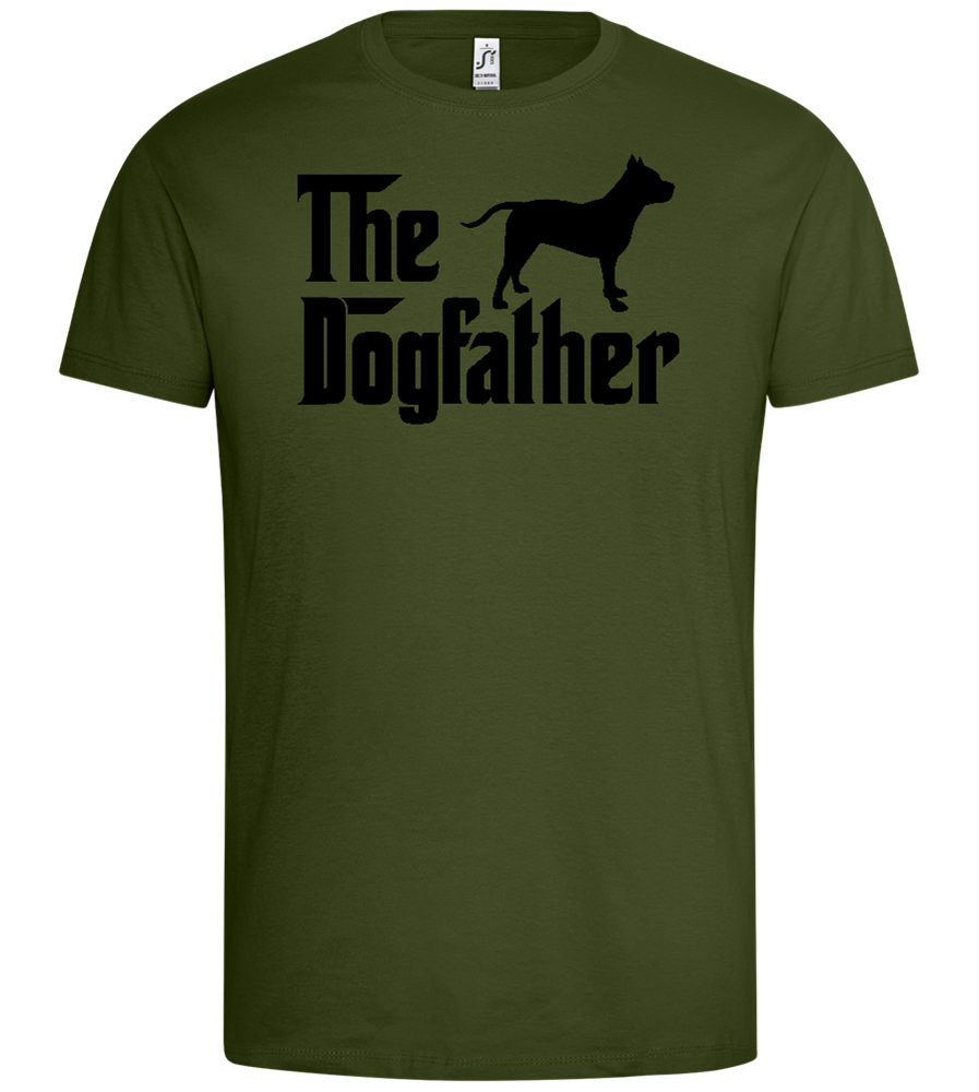 Dogfather Silhouette Design - Premium men's t-shirt_DARK KHAKI_front