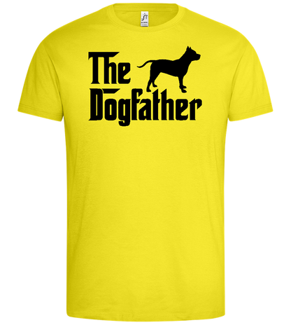 Dogfather Silhouette Design - Premium men's t-shirt_LEMON_front