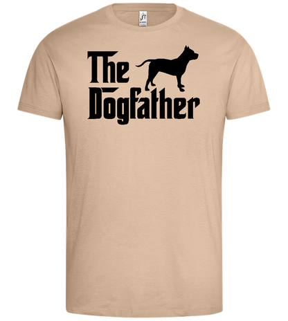 Dogfather Silhouette Design - Premium men's t-shirt_SAND_front