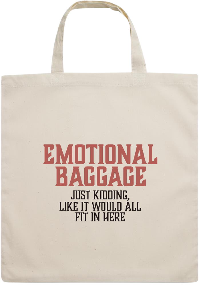 Emotional Baggage Design - Essential short handle cotton tote bag_BEIGE_front