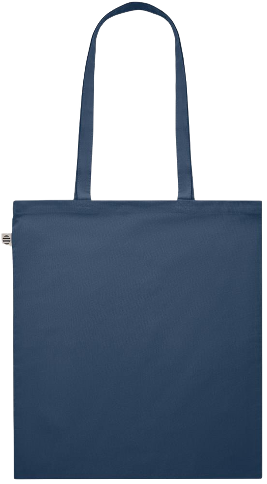 Zodiac Leo Design - Premium colored organic cotton shopping bag_BLUE_back