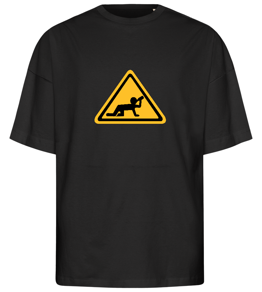 Watch Out Drunk Design - Premium men's oversized t-shirt_DEEP BLACK_front