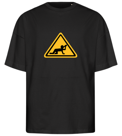 Watch Out Drunk Design - Premium men's oversized t-shirt_DEEP BLACK_front