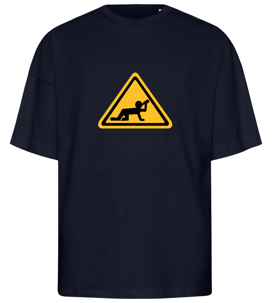 Watch Out Drunk Design - Premium men's oversized t-shirt_FRENCH NAVY_front