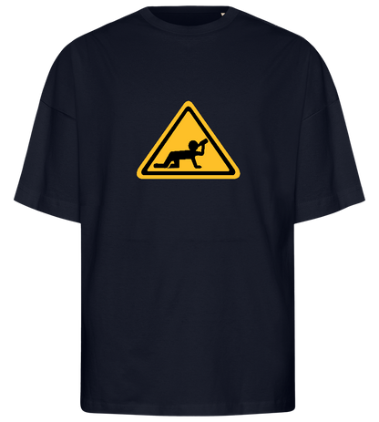 Watch Out Drunk Design - Premium men's oversized t-shirt_FRENCH NAVY_front