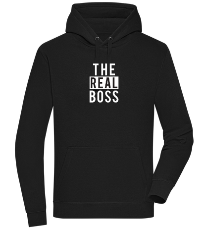 The Real Boss Design - Premium unisex hoodie_BLACK_front