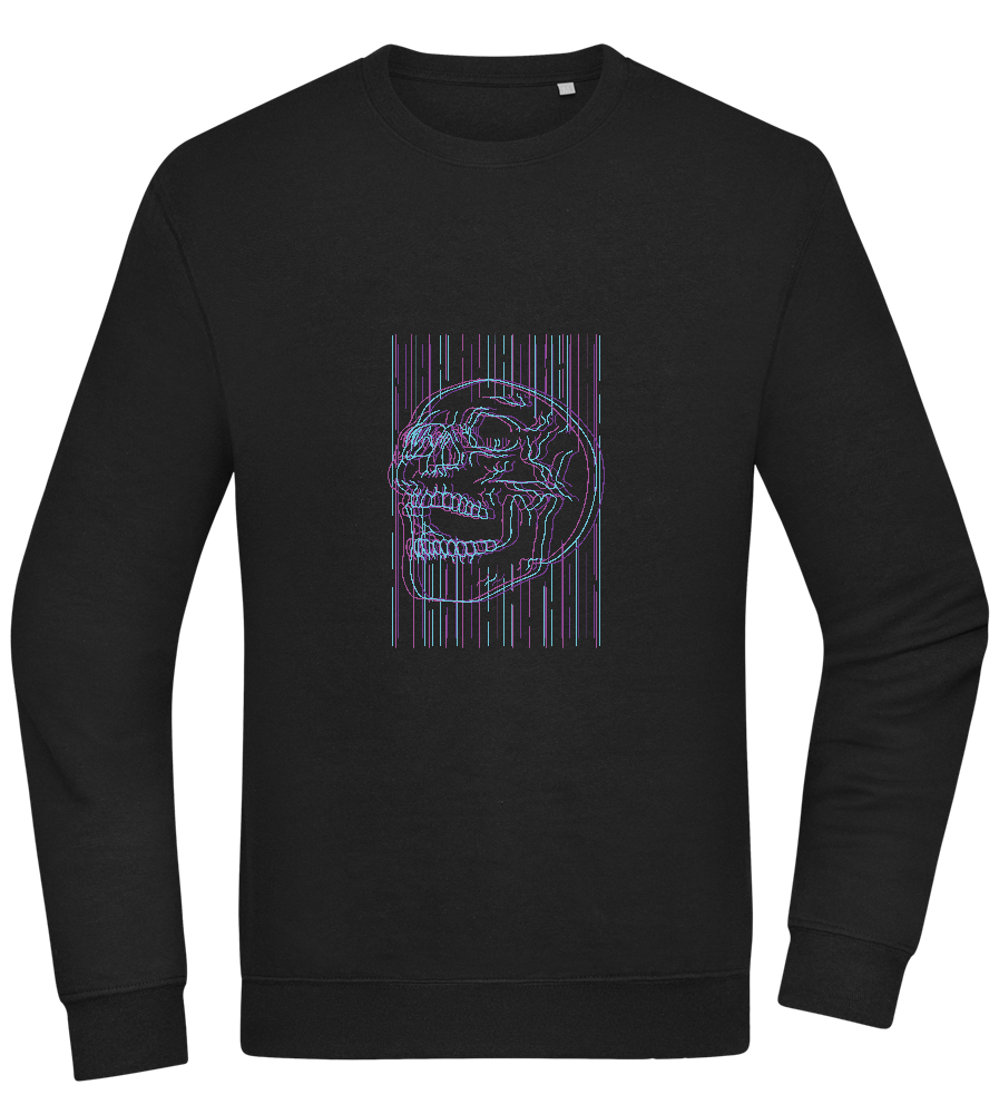 Neon Lines Skull Design - Comfort Essential Unisex Sweater_BLACK_front