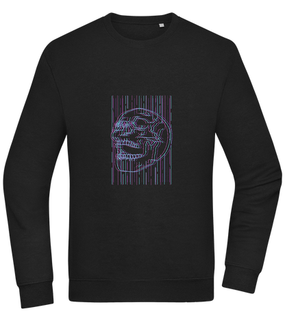 Neon Lines Skull Design - Comfort Essential Unisex Sweater_BLACK_front