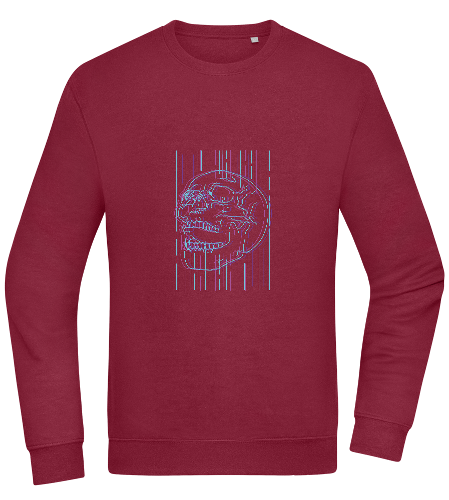 Neon Lines Skull Design - Comfort Essential Unisex Sweater_BORDEAUX_front