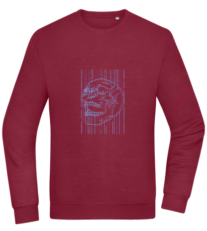 Neon Lines Skull Design - Comfort Essential Unisex Sweater_BORDEAUX_front