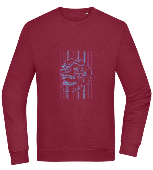 Neon Lines Skull Design - Comfort Essential Unisex Sweater_BORDEAUX_front