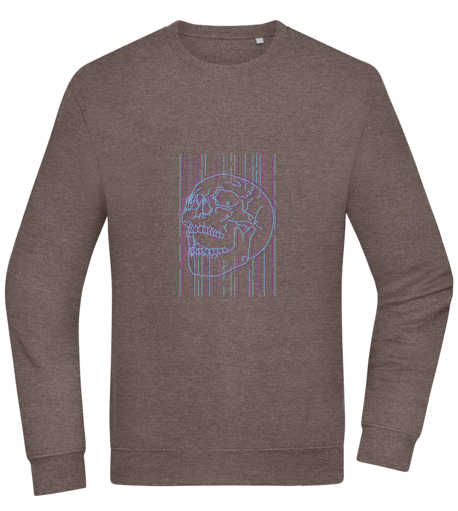 Neon Lines Skull Design - Comfort Essential Unisex Sweater_CHARCOAL CHIN_front